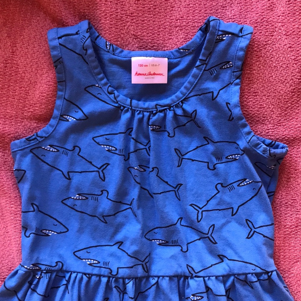 blue shark hanna andersson dress (with pockets!)